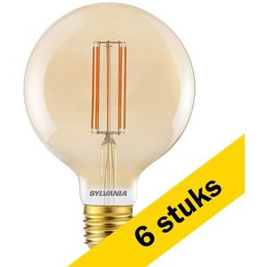 6x Sylvania LED lamp E27 | Globe G125 | Vintage | Goud | 2000K | Dimbaar | 7W (50W)