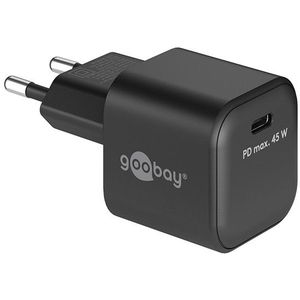 Goobay USB-C snellader | 1 poort | 45W | GaN | Power Delivery | Zwart
