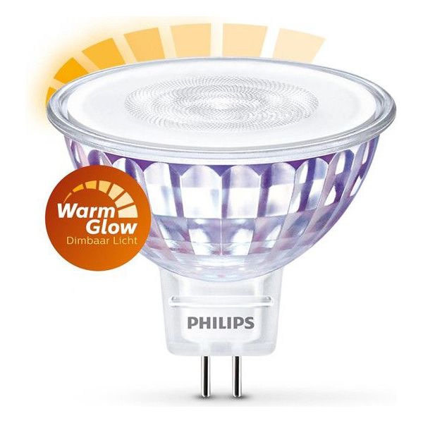 Philips warmglow gu10 led spot 4w=35w aanpasbaar 2200-2700k 230vac 36°  dimbaar - lampen online | Ruim assortiment | beslist.nl