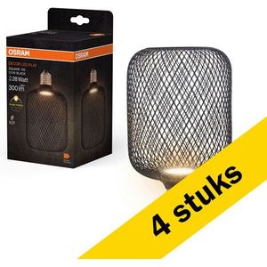 4x Osram LED lamp E27 | Bol | Zwart | Filament | 2700K | 3.5W (28W)