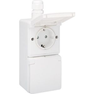 Niko Hydro - Dubbele Wandcontactdoos - Wit - IP55 - Opbouw