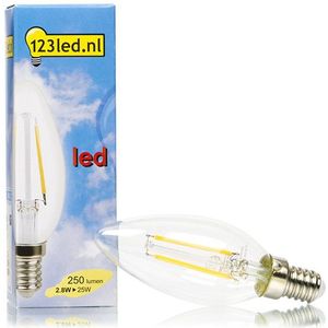 123led - E14 Filament Led-Lamp - Dimbaar - Warm Wit - 2.8W