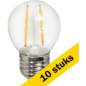 10x LED lamp E27 | Kogel G45 | Filament | 3000K | 2W