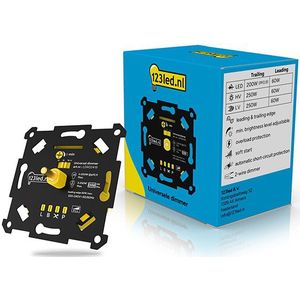 Led dimmer inbouw 3-250W | Fase aan- en afsnijding (RLC) | 123led huismerk