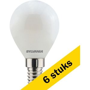 6x Sylvania LED lamp E14 | Kogel G45 | Mat | 2700K | Dimbaar | 4.5W (40W)