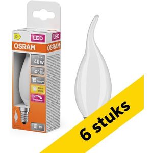 6x Osram LED lamp E14 | Filament | Mat | 2700K | Dimbaar | 3.4W (40W)