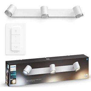 Philips Hue Adore Badkameropbouwspot | Wit | 3 spots | White Ambiance | incl. dimmer switch