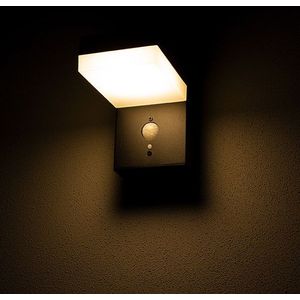 Solar wandlamp met sensor | Zwart | 2700K | 6W