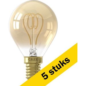 5x Calex LED lamp E14 | Kogel P45 | Filament | Goud | 2100K | Dimbaar | 2.5W (15W)