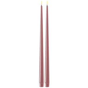 Led dinerkaars 38 cm | Light Purple | 3D vlam | Shiny | 2 stuks | Deluxe HomeArt