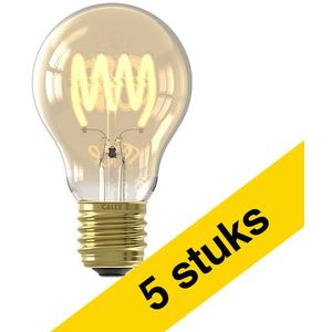 5x Calex LED lamp E27 | Peer A60 | Sensorlamp dag/nacht | Goud | 2200K | 3.5W (40W)