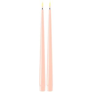 Led dinerkaars 28 cm | Light Pink | 3D vlam | Shiny | 2 stuks | Deluxe HomeArt