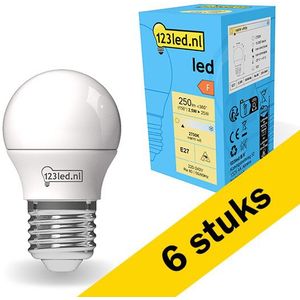 6x 123led LED lamp E27 | Kogel G45 | Mat | 2700K | 2.5W (25W)