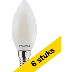 6x Sylvania LED lamp E14 | Kaars C35 | Mat | 4000K | Dimbaar | 4.5W (40W)