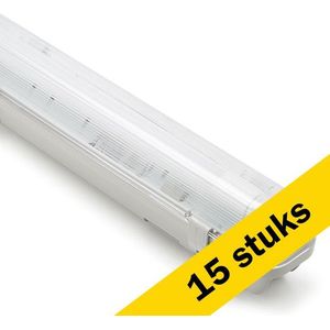 15x LED TL armatuur 60 cm | incl. TL buis | 4000K | 1100 lumen | IP65 | 7.5W