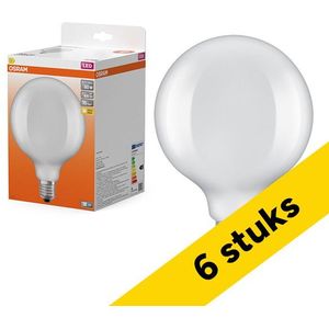 6x Osram LED lamp E27 | Globe G125 | Filament | Mat | 2700K | 5.9W (60W)