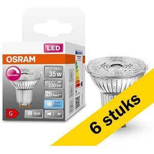6x Osram GU10 LED spot | 4000K | Dimbaar | 3.4W (35W)