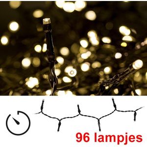 Kerstverlichting 7,5 meter op batterijen | warm wit | 96 lampjes met timer en controller