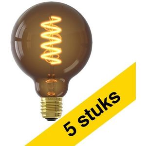5x Calex LED lamp E27 | Bol G95 | Filament | Natural | 1800K | Dimbaar | 4W