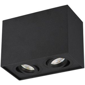 Trio led opbouwspot | Rechthoek | Biscuit | Zwart | 2x GU10 fitting