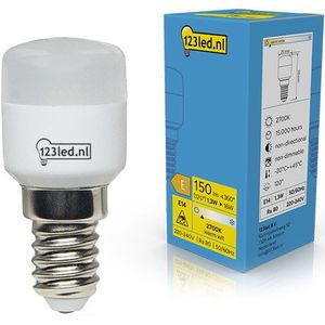 123led - E14 - LED Lamp - Buis T26 - Mat - 1.3W (16W) - 2700K