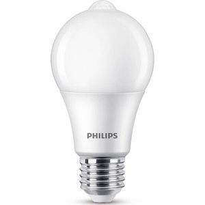 Philips LED lamp E27 | Peer A60 | Dag/Nacht Bewegingssensor | Mat | 2700K | 8W (60W)