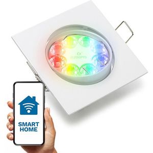 Smart inbouwspot GU10 | Vierkant | Geschikt voor Philips Hue (Wit, IP20, 1 stuk)