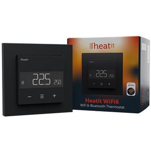 Heatit WiFi6 thermostaat | Draadloos | WiFi, Bluetooth | Mat zwart