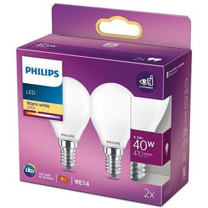 Philips LED lamp E14 | Kogel P45 | Mat | 2700K | 4.3W (40W) 2 stuks