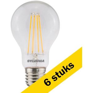 6x Sylvania LED lamp E27 | Peer A60 | Filament | Helder | 2700K | 7W (60W)