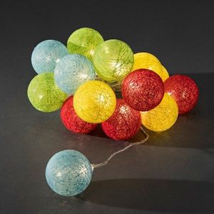 Lichtsnoer 3 meter | 16 bollen rood/geel/groen/blauw Ø 6cm | Konstsmide
