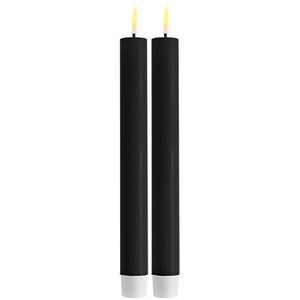 Led dinerkaars 24 cm | Zwart | 3D vlam | 2 stuks | Deluxe HomeArt
