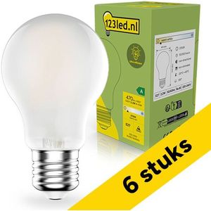 6x 123led LED lamp E27 | Peer A60 | Ultra Efficient | Mat | 2700K | 2.2W (40W)