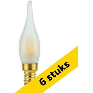 6x 123led LED lamp E14 | Sierkaars C35 | Filament | Mat | 2000K | Dimbaar | 1.8W (10W)
