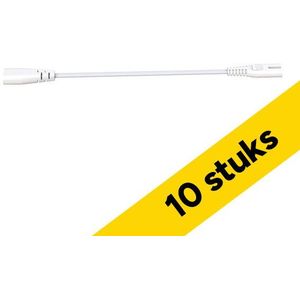 10x Verlengkabel 100 cm geschikt voor Led T5 armaturen | Wit