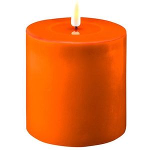 Led kaars 10 x 10  cm | Oranje | 3D vlam | Deluxe HomeArt