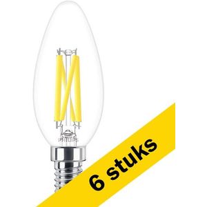 6x Philips LED lamp E14 | WarmGlow | Kaars B35 | Filament | 2200-2700K | Dimbaar | 5.9W (60W)