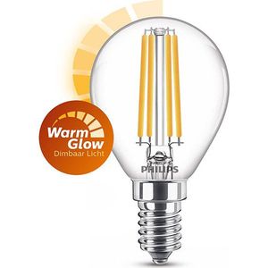 Philips LED lamp E14 | Kogel P45 | WarmGlow | Filament | 2200-2700K | Dimbaar | 3.2W (25W)