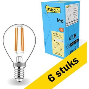 6x 123led LED lamp E14 | Kogel G45 | Filament | 2700K | Dimbaar | 4.5W (40W)
