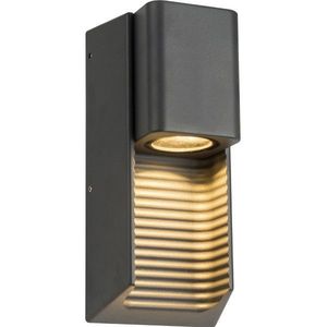 Led wandlamp vierkant | Charlotte | Geschikt voor 1x GU10 (Antraciet, IP44)