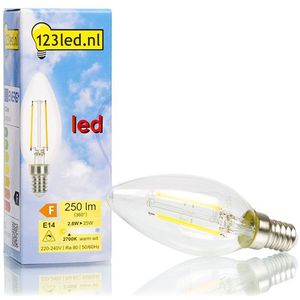123led LED lamp E14 | Kaars B35 | Filament | Helder | 2700K | Dimbaar | 2.8W (25W)