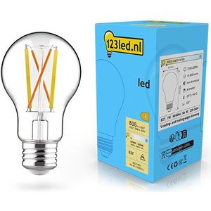 123led LED lamp E27 | Peer A60 | Dim to Warm | Filament | 2200-2700K | Dimbaar | 7W (60W)