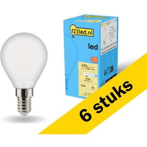 6x 123led LED lamp E14 | Kogel G45 | Mat | 4000K | Dimbaar | 4.5W (40W)