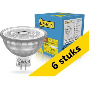6x 123led GU5.3 LED spot | MR16 | 2700K | Dimbaar | 4.4W (35W)