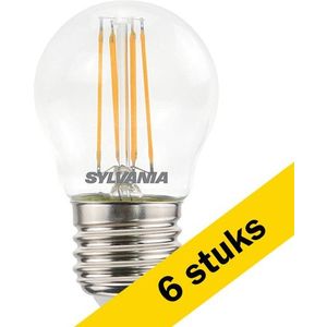 6x Sylvania LED lamp E27 | Kogel G45 | Filament | 2700K | 4.5W (40W)