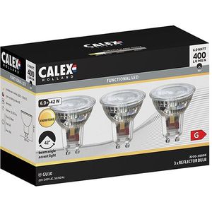 Calex GU10 LED spot | Reflector | Variotone | 2200-3000K | Dimbaar | 6W (42W) 3 stuks
