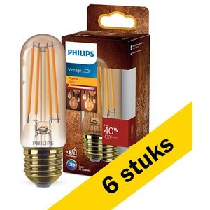 6x Philips LED lamp E27 | Buis | Filament | Goud | 1800K | 7W (40W)