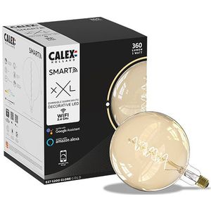 Calex XXL Smart lamp | E27 | Globe G200 | Gold | 1800K | 220 lumen | 5W (22W)