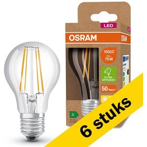 6x Osram LED lamp E27 | Peer A60 | Ultra Efficient | Filament | 3000K | 5W (75W)