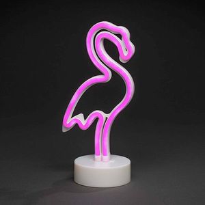 LED Silhouet Flamingo 3074-340 met Neon flex ropelight, roze met timer (Konstsmide)